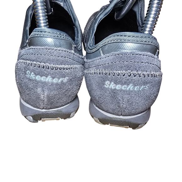 Skechers Shoes Gray Suede Leather Bikers Bungee Athletic 21923 Womens Size 8.5 - Picture 7 of 7